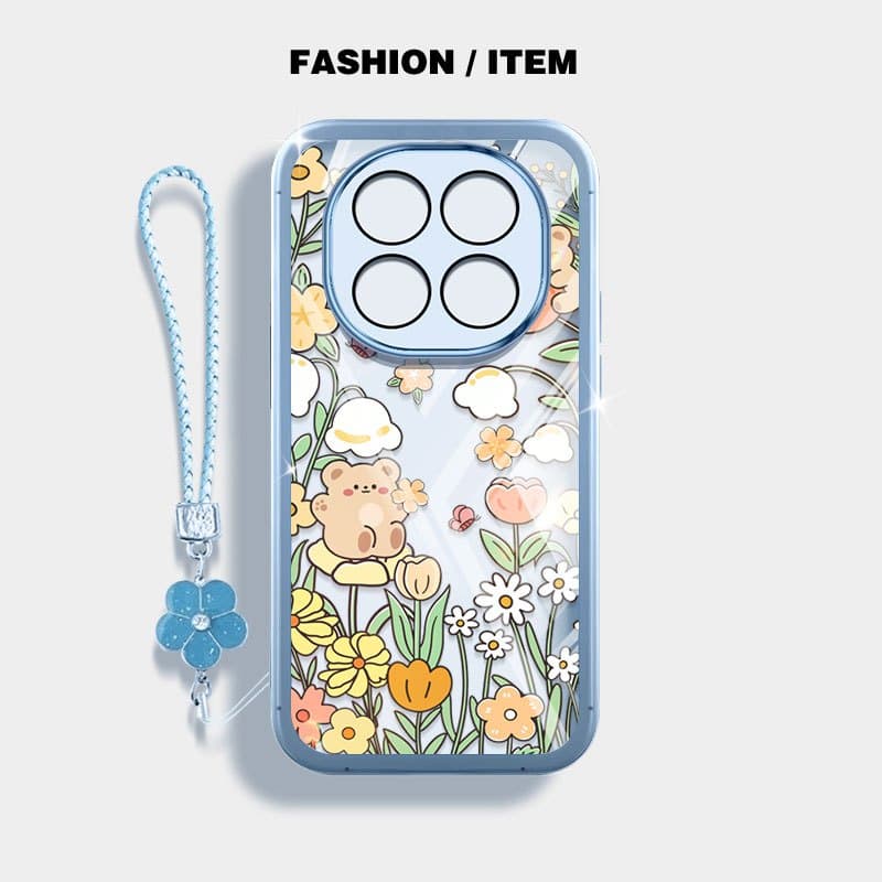 VRQR สําหรับ Xiaomi Redmi Note 15 Pro Plus หมายเหตุ 15 Pro + 5G 4G Poco M8 Pro 5G สีเขียวป่าใสกันกระแทกเคสโทรศัพท์พร้อมเชือกดอกไม้ รูปที่ 1