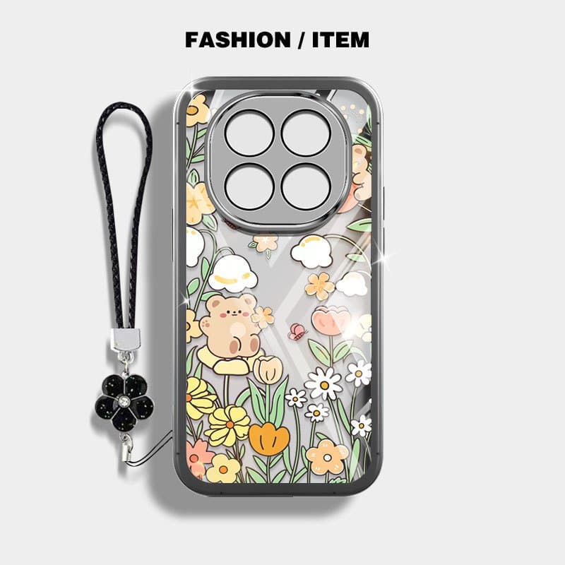 VRQR สําหรับ Xiaomi Redmi Note 15 Pro Plus หมายเหตุ 15 Pro + 5G 4G Poco M8 Pro 5G สีเขียวป่าใสกันกระแทกเคสโทรศัพท์พร้อมเชือกดอกไม้ รูปที่ 4