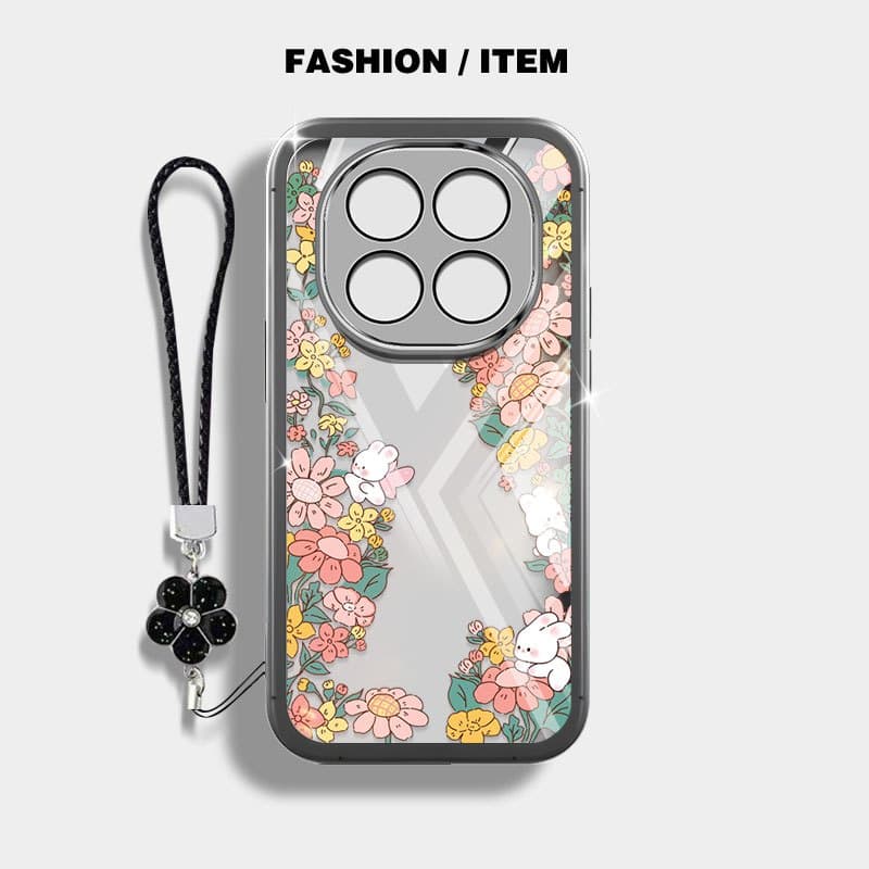 VRQR สําหรับ Xiaomi Redmi Note 15 Pro Plus หมายเหตุ 15 Pro + 5G 4G Poco M8 Pro 5G สีเขียวป่าใสกันกระแทกเคสโทรศัพท์พร้อมเชือกดอกไม้ รูปที่ 5