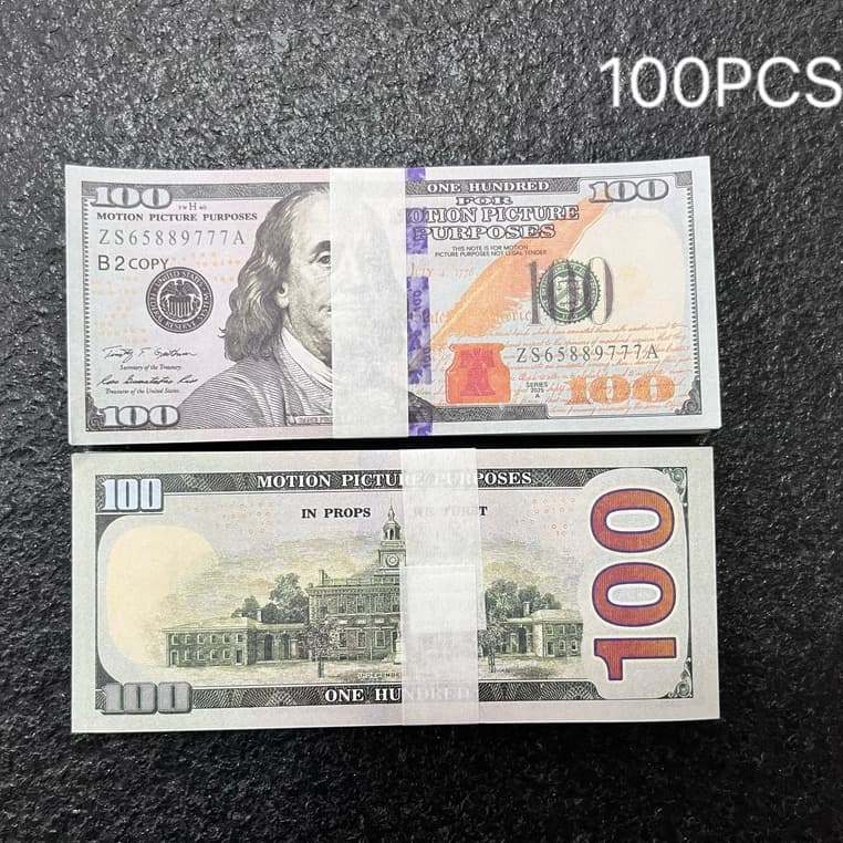 พร็อพพิมพ์เงินเต็มจํานวน 100 ชิ้น สําหรับภาพยนตร์ ทีวี วิดีโอ แปลกใหม่ และภาพยนตร์ 20 ชิ้น 100 ชิ้น รูปที่ 3