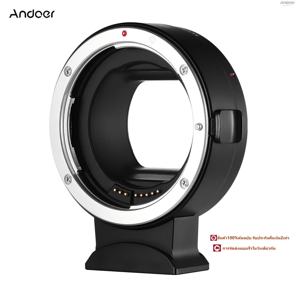 Andoer EF-EOSR แหวนอะแดปเตอร์เลนส์กล้อง โฟกัสอัตโนมัติ IS ควบคุมรูรับแสง EXIF แบบเปลี่ยน สําหรับเลนส์ Canon EF EF-S เป็น Canon EOS R RF Mo