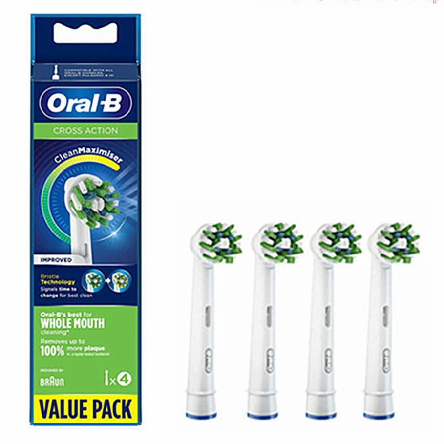 Oral b Cross Action เปลี่ยนหัวแปรงรีฟิลสําหรับแปรงสีฟันไฟฟ้า Original from Germany 4 นับ รูปที่ 2