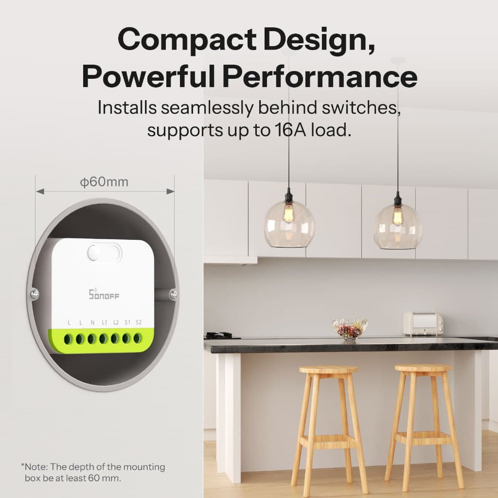 SONOFF MINI-ZB2GS MINI DUO 2-Gang Zigbee สมาร์ทสวิทช์ Dual โหลดควบคุม Zigbee 3.0 ความเข้ากันได้ Zigbee Booster สัญญาณหลายฮับ Zigbee รูปที่ 1