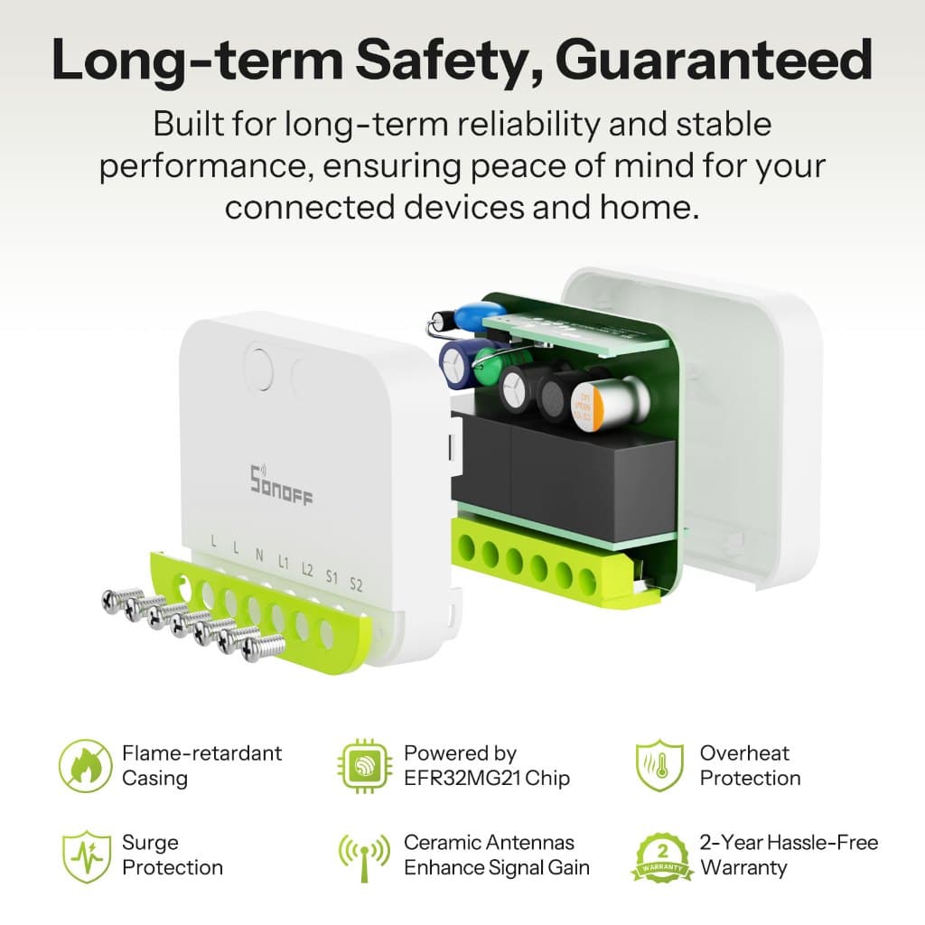 SONOFF MINI-ZB2GS MINI DUO 2-Gang Zigbee สมาร์ทสวิทช์ Dual โหลดควบคุม Zigbee 3.0 ความเข้ากันได้ Zigbee Booster สัญญาณหลายฮับ Zigbee รูปที่ 5