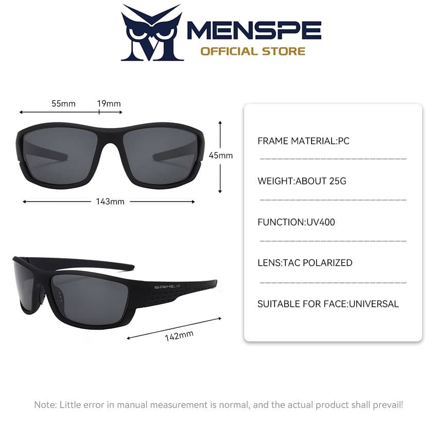 MENSPE Unisex แฟชั่นขับรถแว่นตากันแดดป้องกันทรายขี่จักรยานกลางแจ้ง UV400 Night Vision แว่นตาโพลาไรซ์ รูปที่ 8