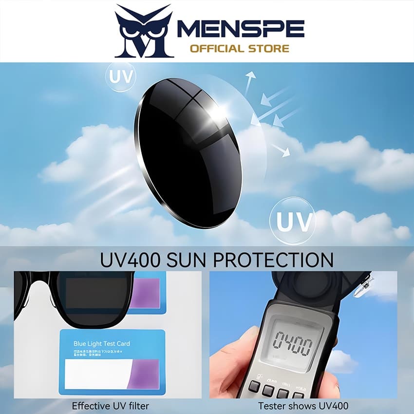 MENSPE Unisex แฟชั่นขับรถแว่นตากันแดดป้องกันทรายขี่จักรยานกลางแจ้ง UV400 Night Vision แว่นตาโพลาไรซ์ รูปที่ 7