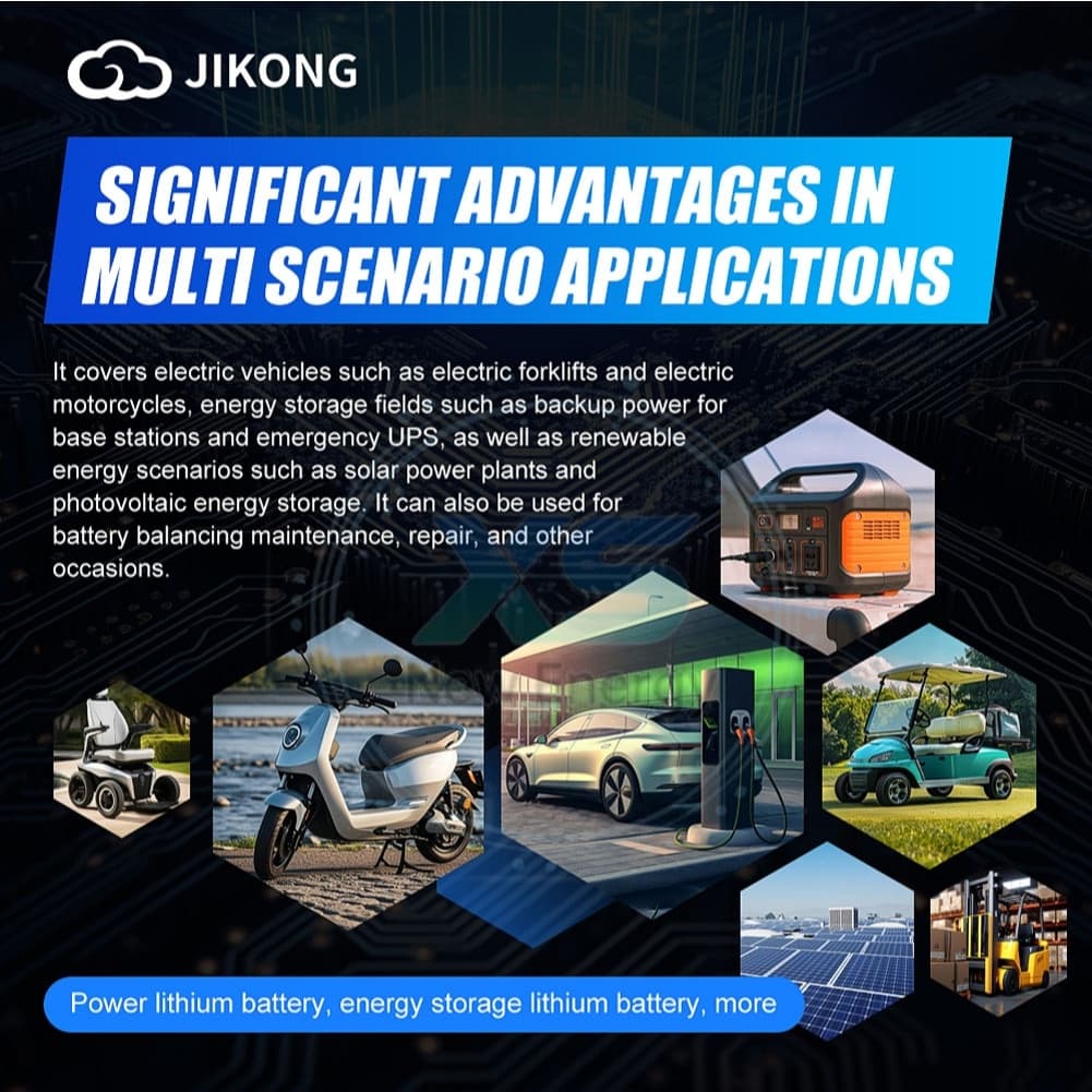 jikong 20V-100V รองรับแบตเตอรี่ 8S ถึง 24S ระบบบาลานซ์อัตโนมัติอัจฉริยะ JKBMS 0.4A~2A บลูทูธในตัว ใช้งานร่วมกับแบตเตอรี่ลิเธียมเหล็กไตรภาคได้ รูปที่ 6