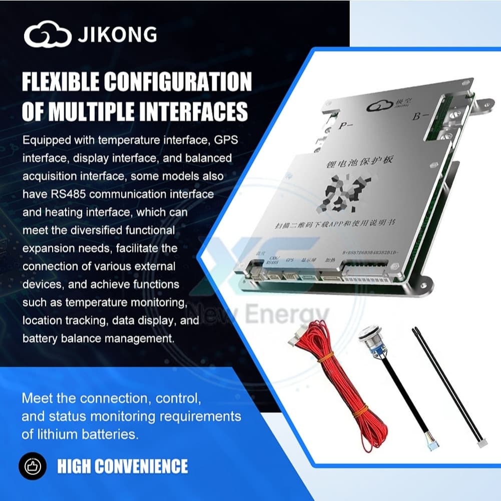 jikong 20V-100V รองรับแบตเตอรี่ 8S ถึง 24S ระบบบาลานซ์อัตโนมัติอัจฉริยะ JKBMS 0.4A~2A บลูทูธในตัว ใช้งานร่วมกับแบตเตอรี่ลิเธียมเหล็กไตรภาคได้ รูปที่ 7