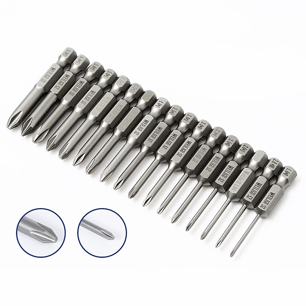 ดอกไขควง Phillips 1 ชิ้น PH00 PH0 PH1 PH2 แม่เหล็ก 1/4 นิ้ว Hex Shank S2 Steel ความยาว 50/70 มม. ซ่อมหัวชุดไฟฟ้า รูปที่ 8