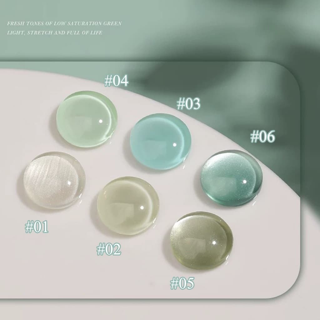 SHAKA สีทาเล็บเจลโทนเรียบหรู 6 สี สะอาด สบายตา เพ้นท์เล็บ โทนสีเขียว แบบแช่ออก ติดทนนาน UV ทำเล็บ รูปที่ 9