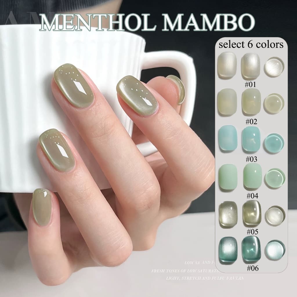 SHAKA สีทาเล็บเจลโทนเรียบหรู 6 สี สะอาด สบายตา เพ้นท์เล็บ โทนสีเขียว แบบแช่ออก ติดทนนาน UV ทำเล็บ รูปที่ 3