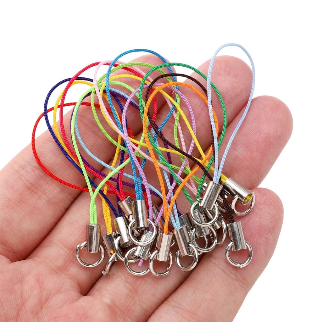 20 ชิ้น/แพ็ค Handphone สายคล้องตุ๊กตาลวดเปิดกระโดดแหวนสายไฟสําหรับโทรศัพท์ Lanyard พวงกุญแจเชือกเส้นเล็ก รูปที่ 3