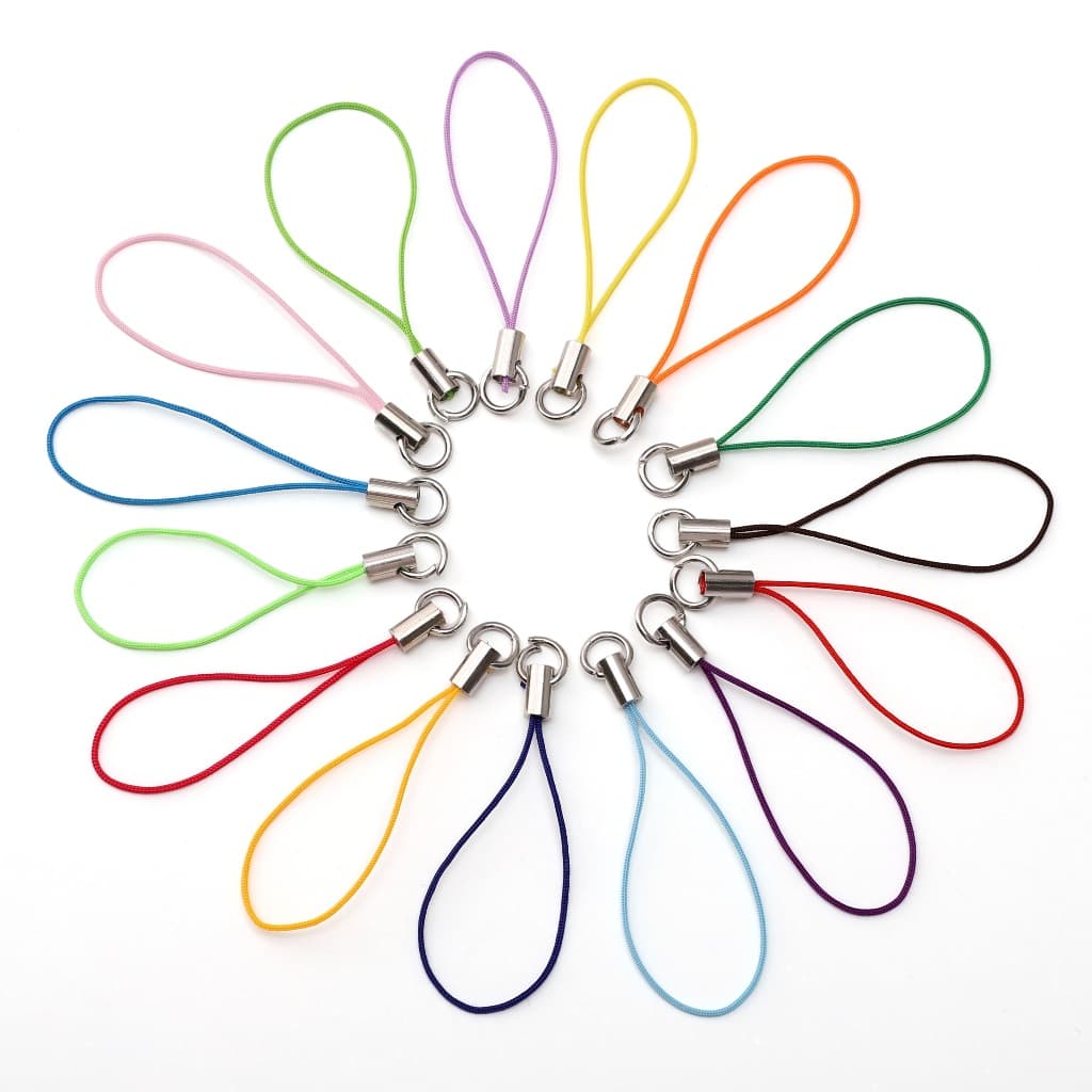 20 ชิ้น/แพ็ค Handphone สายคล้องตุ๊กตาลวดเปิดกระโดดแหวนสายไฟสําหรับโทรศัพท์ Lanyard พวงกุญแจเชือกเส้นเล็ก รูปที่ 1