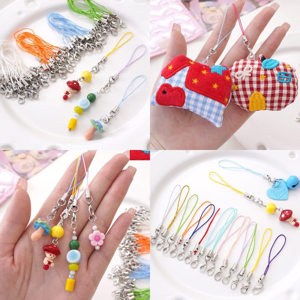 20 ชิ้น/แพ็ค Handphone สายคล้องตุ๊กตาลวดเปิดกระโดดแหวนสายไฟสําหรับโทรศัพท์ Lanyard พวงกุญแจเชือกเส้นเล็ก รูปที่ 2
