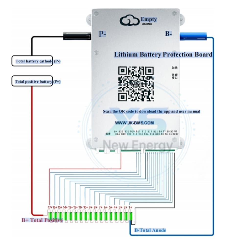 jikong 20V-100V รองรับแบตเตอรี่ 8S ถึง 24S ระบบบาลานซ์อัตโนมัติอัจฉริยะ JKBMS 0.4A~2A บลูทูธในตัว ใช้งานร่วมกับแบตเตอรี่ลิเธียมเหล็กไตรภาคได้ รูปที่ 4