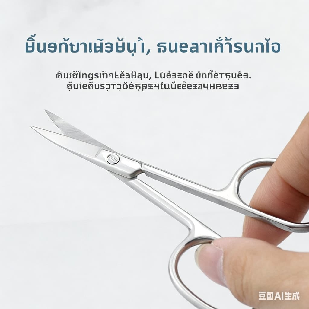 GlowNest กรรไกรปลายตรง กรรไกรปลายโค้ง กรรไกร อเนกประสงค์ ตัดขนจมูก ตัดเล็มผม แต่งขนคิ้ว แต่งหนวด พกพาสะดวก สแตนเลสไม่ขึ้นสนิม รูปที่ 5