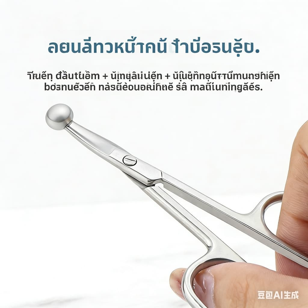 GlowNest กรรไกรปลายตรง กรรไกรปลายโค้ง กรรไกร อเนกประสงค์ ตัดขนจมูก ตัดเล็มผม แต่งขนคิ้ว แต่งหนวด พกพาสะดวก สแตนเลสไม่ขึ้นสนิม รูปที่ 6