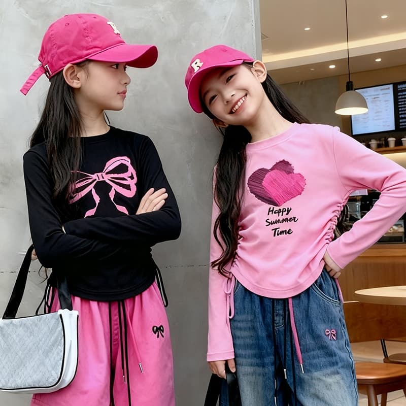 ชุดเสื้อและกางเกงเก็บความร้อนสำหรับเด็กผู้หญิง รุ่นใหม่ลายผีเสื้อโบว์เกาหลี มีสไตล์ เนื้อผ้าคุณภาพสูง ใส่สบาย ระบายอากาศดี เหมาะสำหรับเด็กผู้หญิงอายุ 5-12 ปี รูปที่ 2