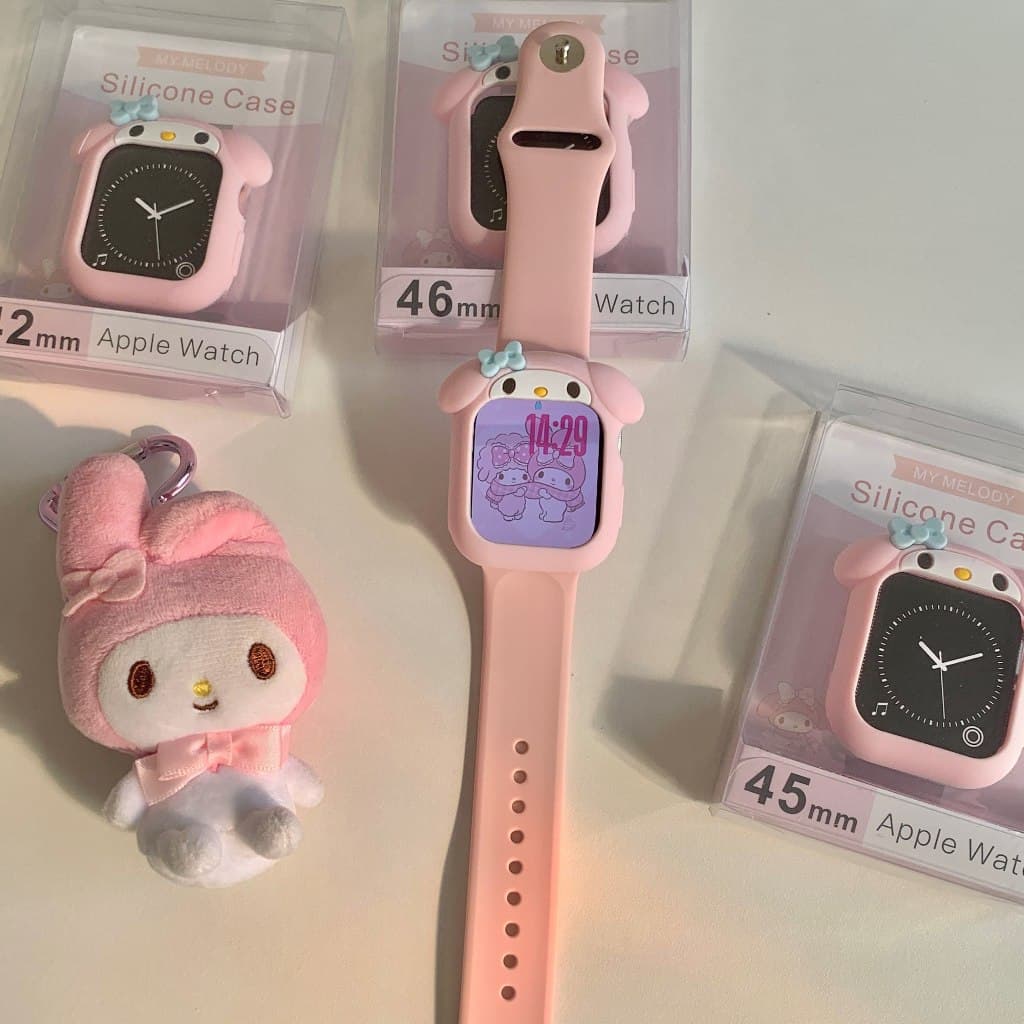 เคสนาฬิกาซิลิโคน Melody เหมาะสําหรับ Apple Watch 40/41/42/45/46 มม.น่ารักการ์ตูน Simple Fashion Watch Case Niche Creative All-Match รูปที่ 4