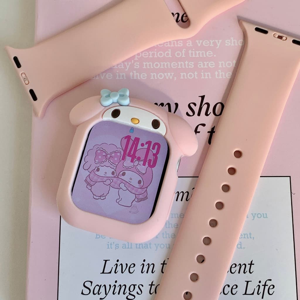 เคสนาฬิกาซิลิโคน Melody เหมาะสําหรับ Apple Watch 40/41/42/45/46 มม.น่ารักการ์ตูน Simple Fashion Watch Case Niche Creative All-Match รูปที่ 5