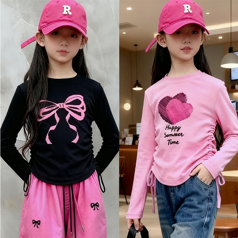 ชุดเสื้อและกางเกงเก็บความร้อนสำหรับเด็กผู้หญิง รุ่นใหม่ลายผีเสื้อโบว์เกาหลี มีสไตล์ เนื้อผ้าคุณภาพสูง ใส่สบาย ระบายอากาศดี เหมาะสำหรับเด็กผู้หญิงอายุ 5-12 ปี รูปที่ 1