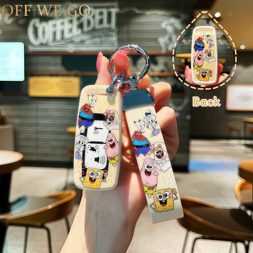 TPU Keycase พร้อม SpongeBob พิมพ์, เหมาะสําหรับ Honda Vario 160/PCX 150/160/160 ADV/Click GC 150 V2- ป้องกันรอยขีดข่วน รูปที่ 1