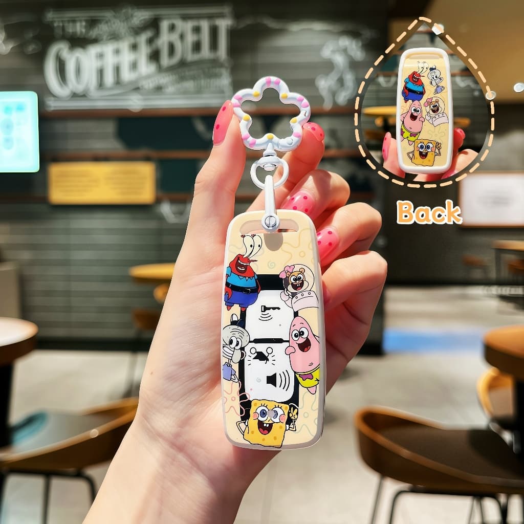 TPU Keycase พร้อม SpongeBob พิมพ์, เหมาะสําหรับ Honda Vario 160/PCX 150/160/160 ADV/Click GC 150 V2- ป้องกันรอยขีดข่วน รูปที่ 4