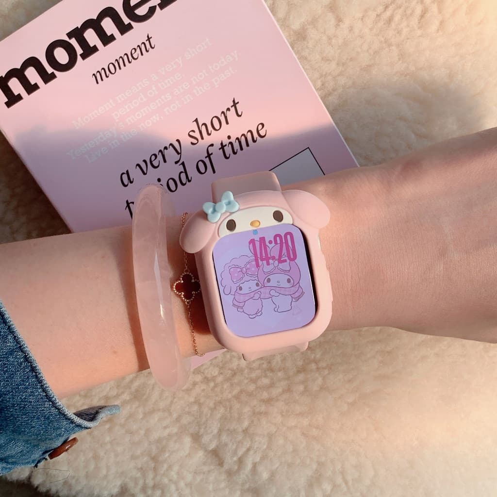 เคสนาฬิกาซิลิโคน Melody เหมาะสําหรับ Apple Watch 40/41/42/45/46 มม.น่ารักการ์ตูน Simple Fashion Watch Case Niche Creative All-Match รูปที่ 6