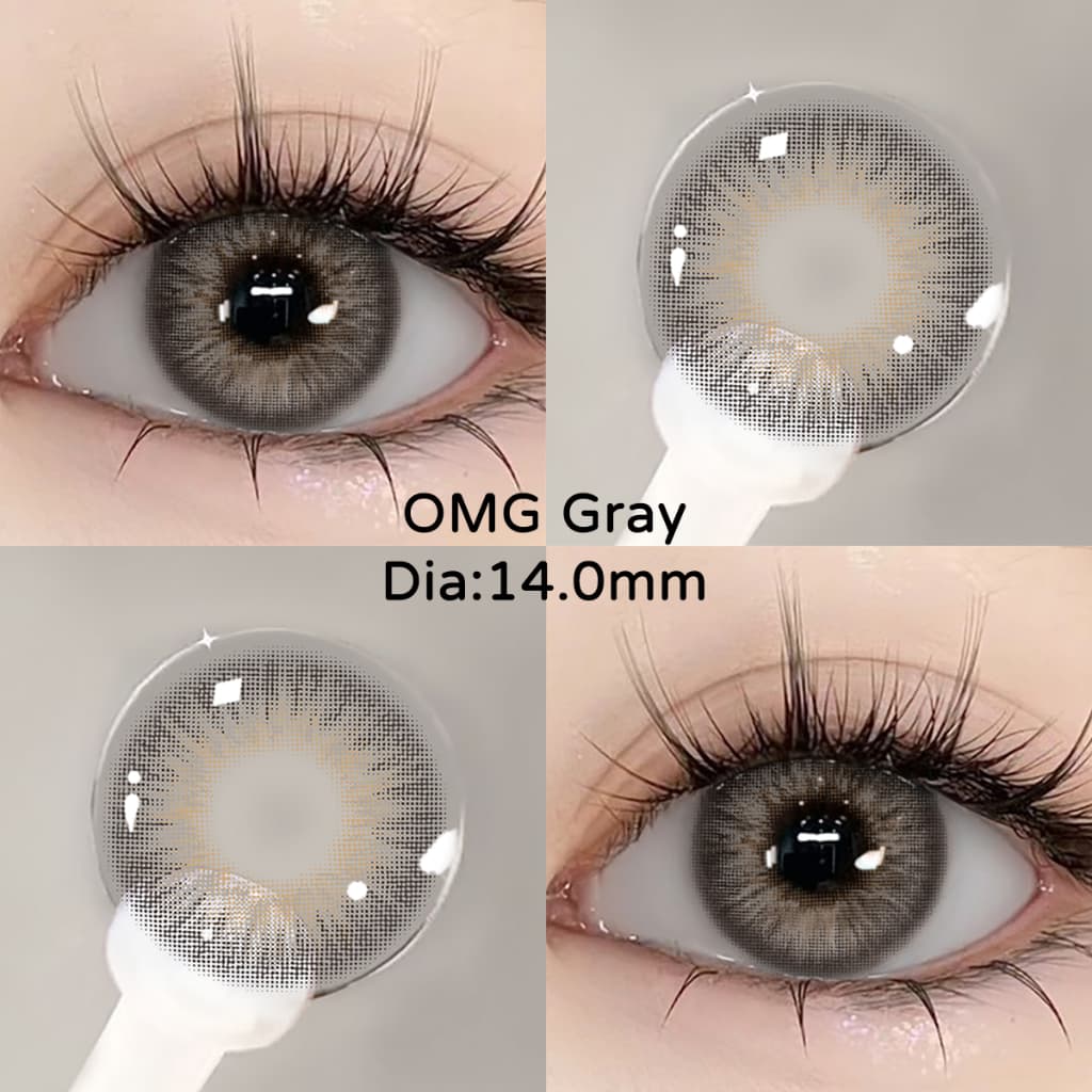 คอนแทคเลนส์ UYAAI คอนแทคเลนส์รายเดือน สีน้ำตาล สีเทา สไตล์เกาหลี 14~14.5mm รูปที่ 2