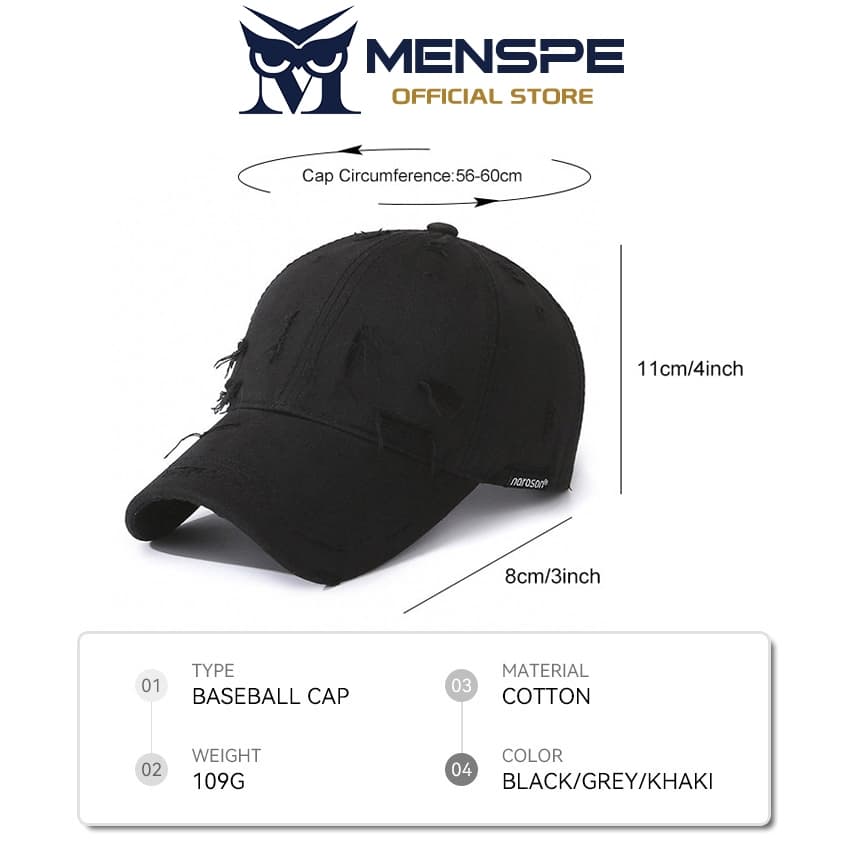 MENSPE Mens Leisure เบสบอลหมวกฤดูร้อนเบสบอลหมวก Unisex หมวกกันแดดกลางแจ้ง Breathable เบสบอลหมวก รูปที่ 8