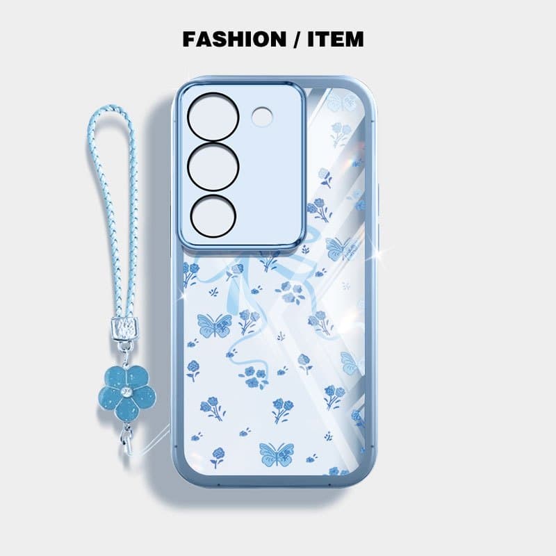VRQR สําหรับ Vivo Y21d Y31d Y31 Y04 Y29S Y29 Y200 4G 5G Y19S Y100 แฟชั่นดอกไม้หมีใสกันกระแทกเคสโทรศัพท์พร้อมเชือกดอกไม้ รูปที่ 4