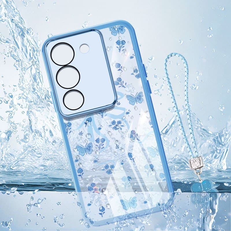 VRQR สําหรับ Vivo Y21d Y31d Y31 Y04 Y29S Y29 Y200 4G 5G Y19S Y100 แฟชั่นดอกไม้หมีใสกันกระแทกเคสโทรศัพท์พร้อมเชือกดอกไม้ รูปที่ 9
