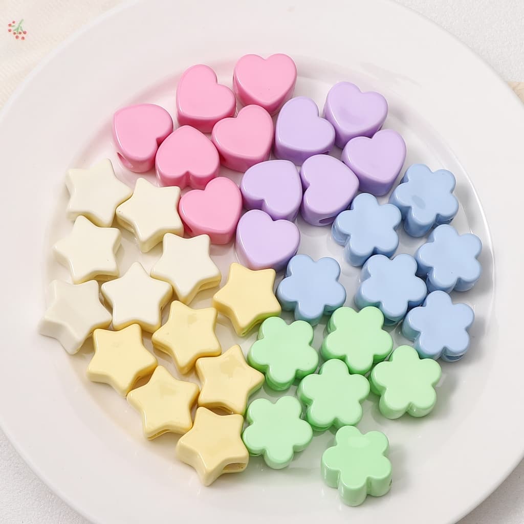ประมาณ6.5มิลลิเมตรขนาดใหญ่หลุมลูกปัดหัวใจดาวห้าแฉกดอกไม้ลูกปัดสีทึบลูกปัดทําเองจี้อุปกรณ์เสริม รูปที่ 6