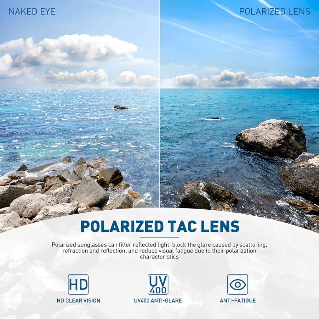 แว่นตากันแดด เลนส์โพลาไรซ์ ตัดแสงสะท้อนได้ ป้องกันรังสี UV400 ได้ ป้องกันแสงสีฟ้า เลนส์กระจกแท้ เลนส์ป้องกันรอยขีดข่วนได้ แว่นตาใส่ขับรถ ดีไซน์เท่ สำหรับใส่ขับรถและกลางแจ้ง รูปที่ 4