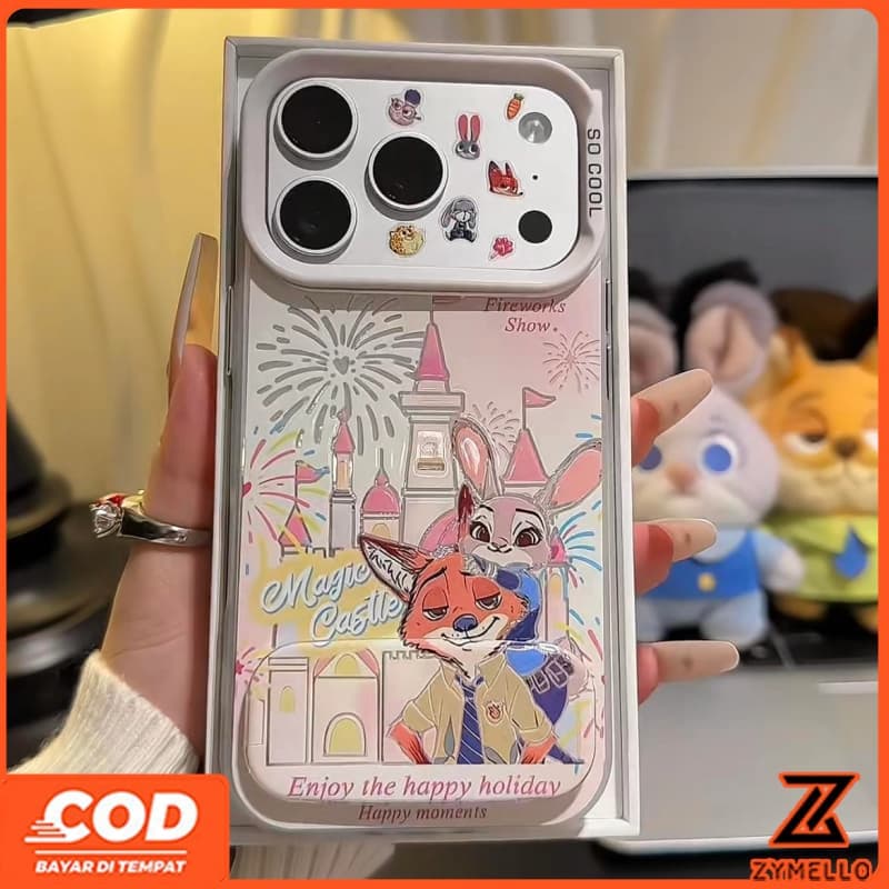 เหมาะสําหรับ OPPO Reno 15F Reno 14F Reno 13F Reno 13 PRO Reno12 F Reno11 F Reno 10 Reno 8T Reno 8Z Reno 7Z Reno8 Zootopia Judynick กระจกขาตั้งกันกระแทก TPU โทรศัพท์ C รูปที่ 1