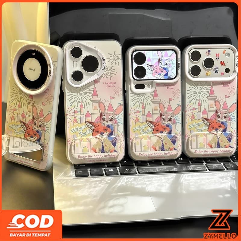 เหมาะสําหรับ OPPO Reno 15F Reno 14F Reno 13F Reno 13 PRO Reno12 F Reno11 F Reno 10 Reno 8T Reno 8Z Reno 7Z Reno8 Zootopia Judynick กระจกขาตั้งกันกระแทก TPU โทรศัพท์ C รูปที่ 4
