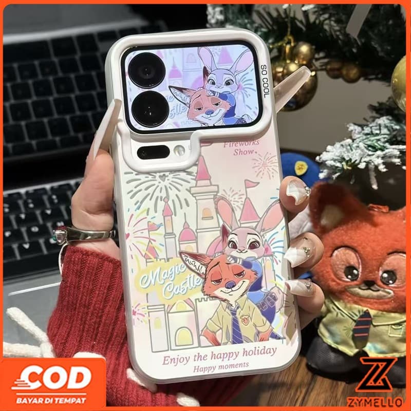 เหมาะสําหรับ OPPO Reno 15F Reno 14F Reno 13F Reno 13 PRO Reno12 F Reno11 F Reno 10 Reno 8T Reno 8Z Reno 7Z Reno8 Zootopia Judynick กระจกขาตั้งกันกระแทก TPU โทรศัพท์ C รูปที่ 6