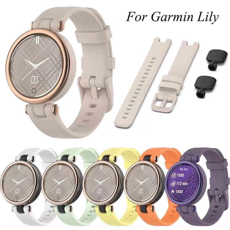 สายรัดซิลิโคนสําหรับ Garmin Lily Smartwatch สีสันกันน้ําสร้อยข้อมือสายนาฬิกาสายรัดข้อมือสําหรับ Garmin Lily รูปที่ 1