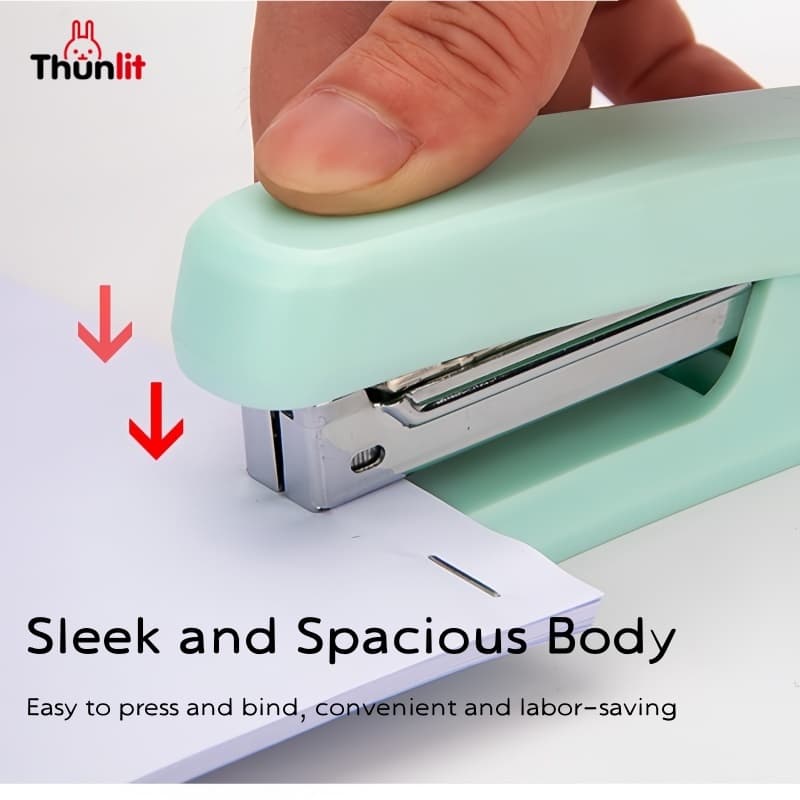 Thunlit Medium Stapler Student Teacher Book Binding เครื่องเย็บกระดาษสํานักงานประหยัดแรงงานเครื่องเขียนโรงเรียนขายส่ง รูปที่ 4