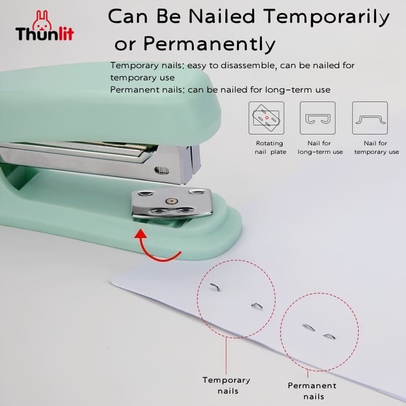 Thunlit Medium Stapler Student Teacher Book Binding เครื่องเย็บกระดาษสํานักงานประหยัดแรงงานเครื่องเขียนโรงเรียนขายส่ง รูปที่ 5