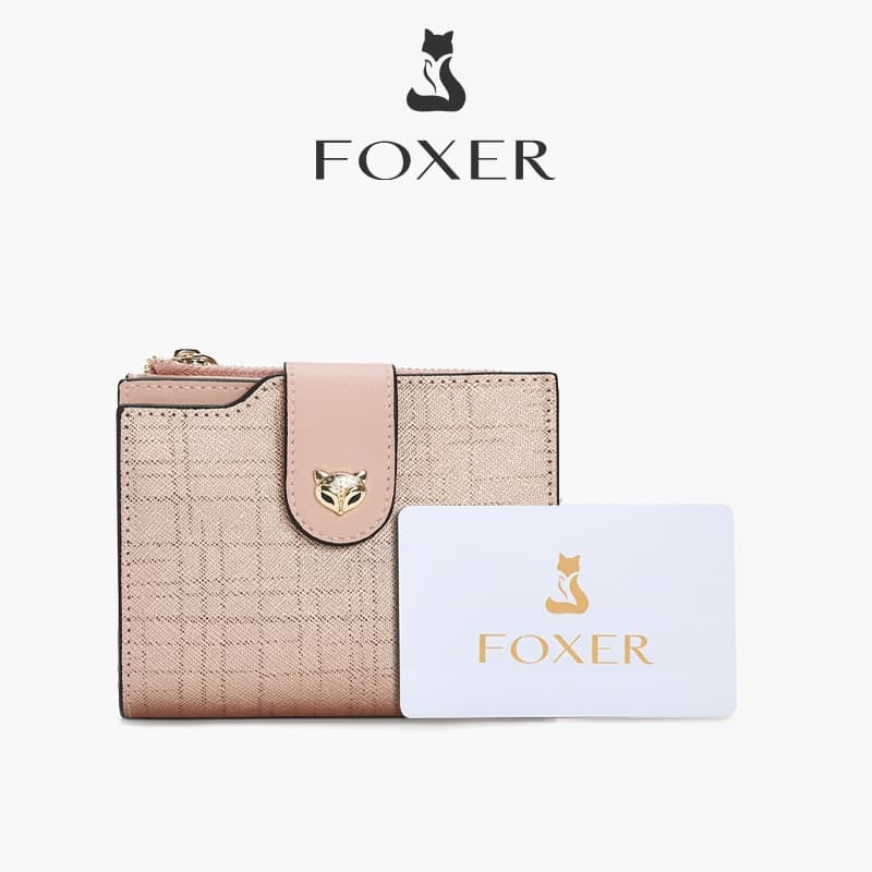 FOXER กระเป๋าสตางค์หนังวัว กระเป๋าสตางค์ใบสั้น ที่ใส่บัตรหรูหรา ที่ใส่บัตรเครดิต รูปที่ 5