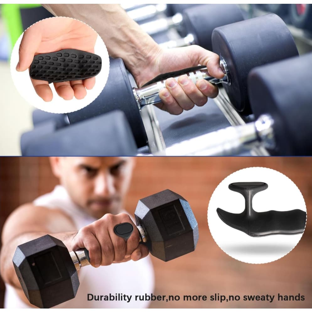 SunnyFit 2 ชิ้นซิลิโคนดึง Grips Fingerless สีชมพูยกน้ําหนักสายรัด Gym ฟิตเนสออกกําลังกายถุงมือสําหรับ Dumbbell Barbell Hand Grips Deadlifts ยางป้องกัน รูปที่ 6