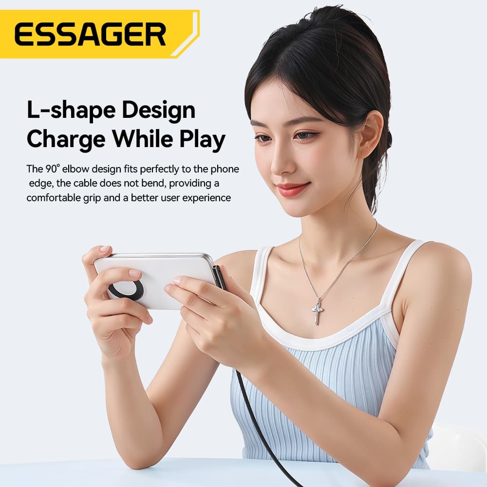 ESSAGER 100W Stand Data Cable Fully Compatible Stand Data Cable 5A/20V Data Transmission เหมาะสําหรับโน้ตบุ๊ค รูปที่ 6