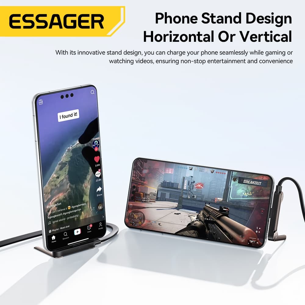 ESSAGER 100W Stand Data Cable Fully Compatible Stand Data Cable 5A/20V Data Transmission เหมาะสําหรับโน้ตบุ๊ค รูปที่ 5