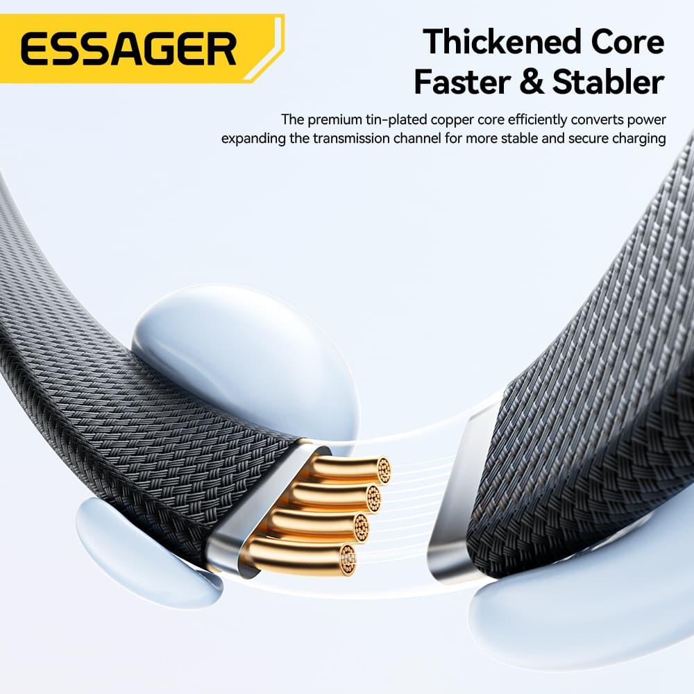 ESSAGER 100W Stand Data Cable Fully Compatible Stand Data Cable 5A/20V Data Transmission เหมาะสําหรับโน้ตบุ๊ค รูปที่ 7