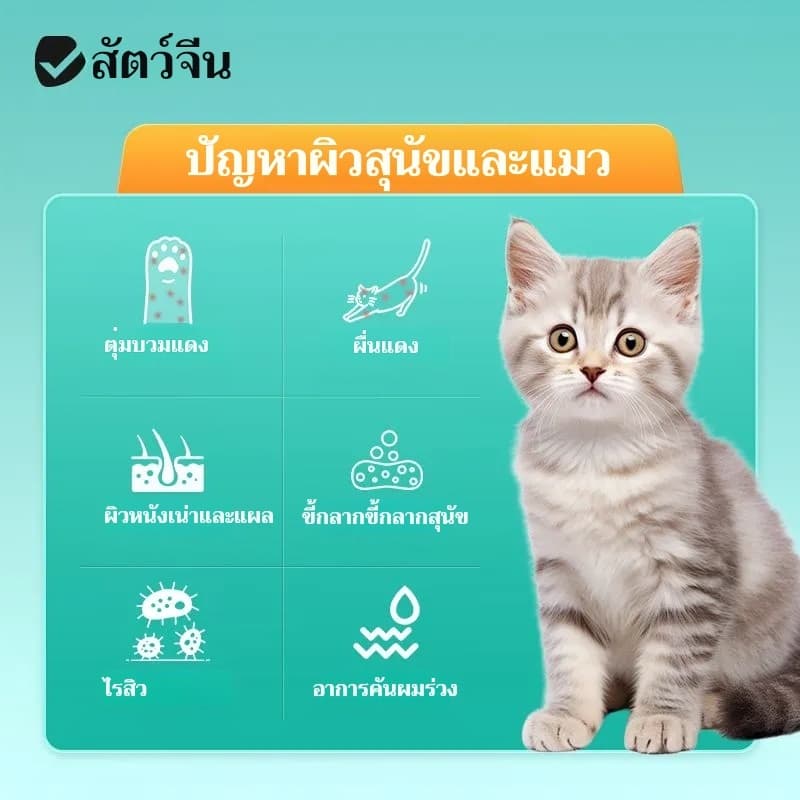 ผลิตภัณฑ์ดูแลผิวหนังสัตว์เลี้ยง | ช่วยดูแลผิวที่ระคายเคือง คัน และขนร่วง | มีเม็ดผสมรสเนื้อ ทานง่าย | สต็อกไทย ราคาคุ้มค่า รูปที่ 2