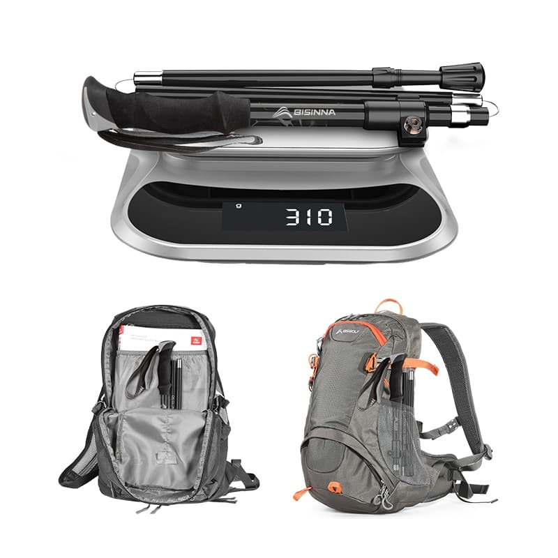 BISINNA Ultralight Trekking Poles พับอลูมิเนียม ไม้เท้าเดินป่าสำหรับ hiking และ Nordic walking รูปที่ 3