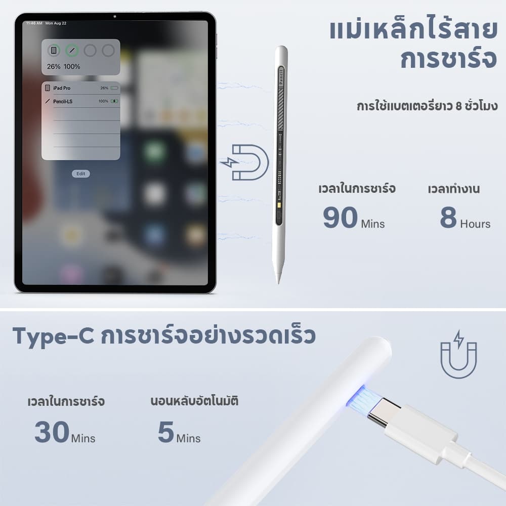 ISKEY C33 Stylus For iPad 11 10 9 8 7 10.2 Air4 Air5 10.9 Air6 Air 7 Pro 11 13 2018-2026 รูปที่ 3