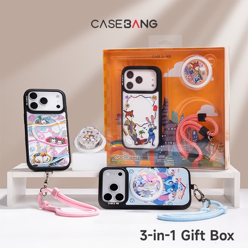 CASEBANG X Disney 3 in 1 Gift Box for iPhone Magnetic Phone Case with Lanyard and Stand iPhone 14-17 รูปที่ 1