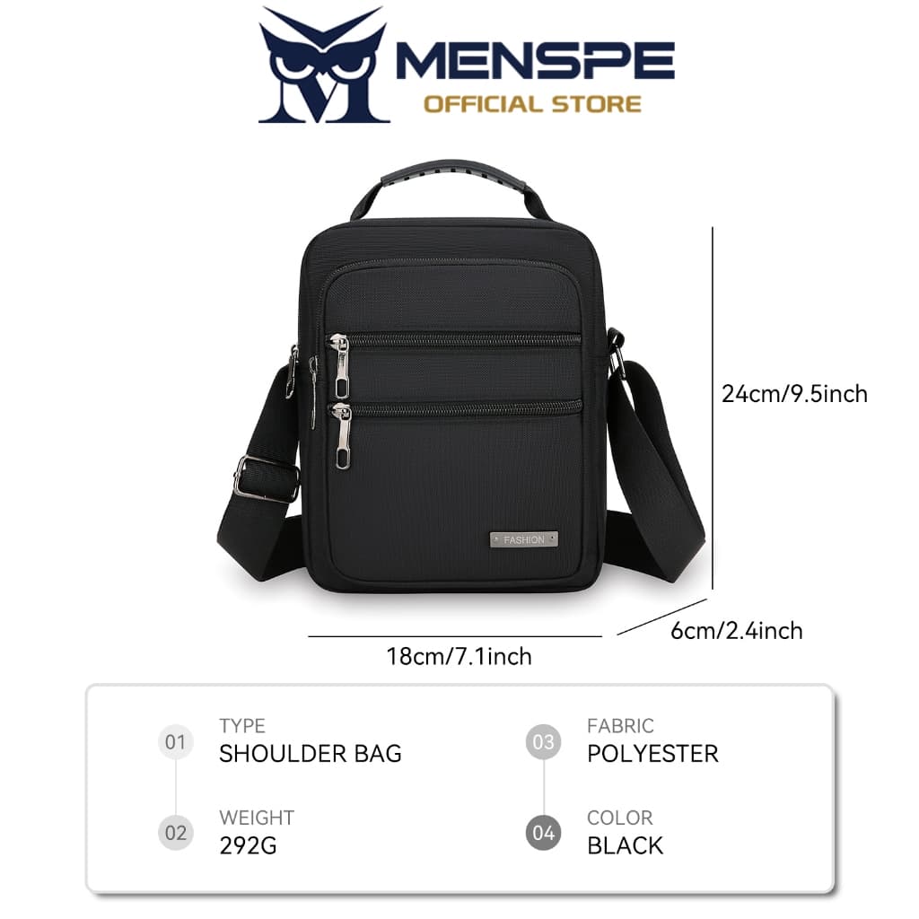MENSPE กระเป๋าสะพายไหล่ผู้ชายผ้ากันน้ํา Oxford Messenger กระเป๋าเดินทางโทรศัพท์ธุรกิจความจุขนาดใหญ่กระเป๋าข้ามร่างกาย รูปที่ 8